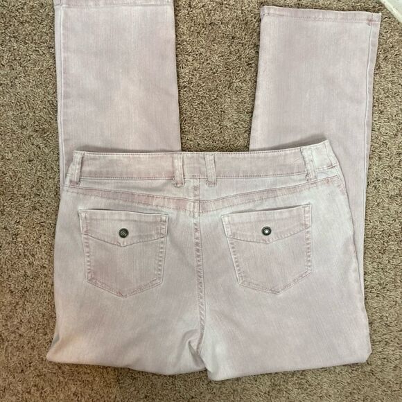 Chico’s Platinum Stretch Ultimate Fit denim jeans in cherub pink/pale mauve sz 1 - Picture 3 of 9